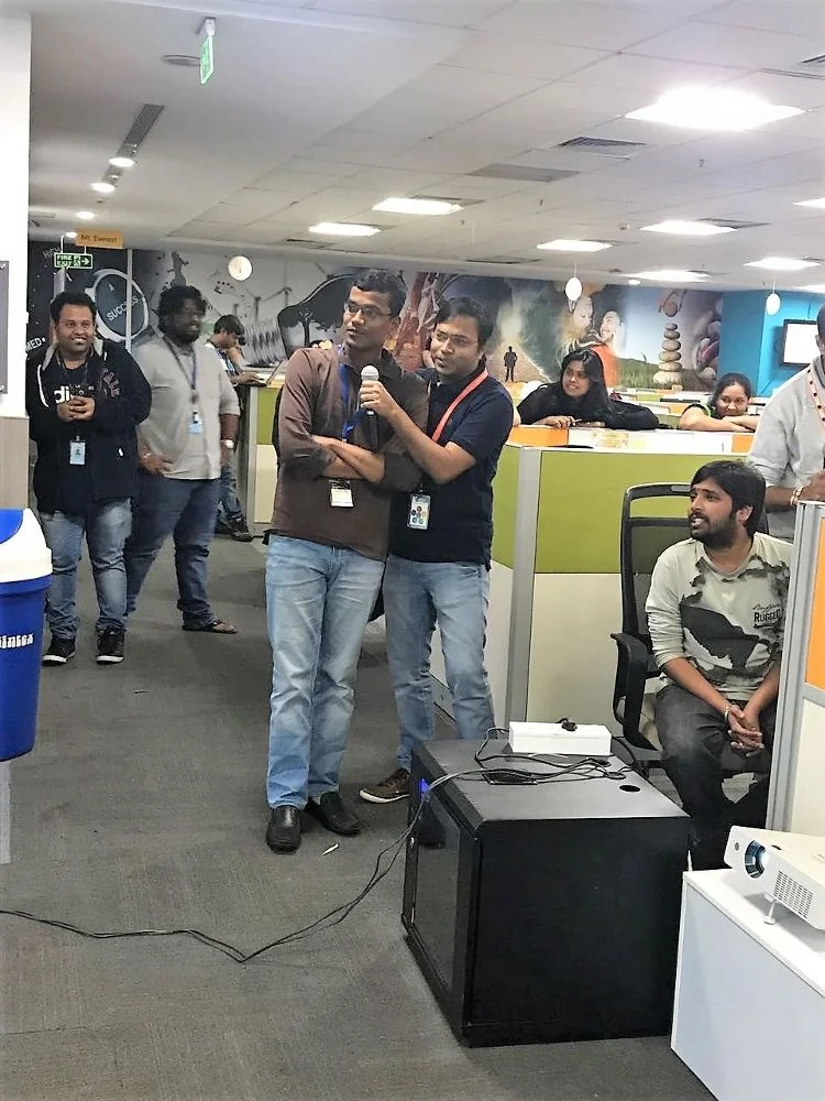 Karaoke at the Amazon office