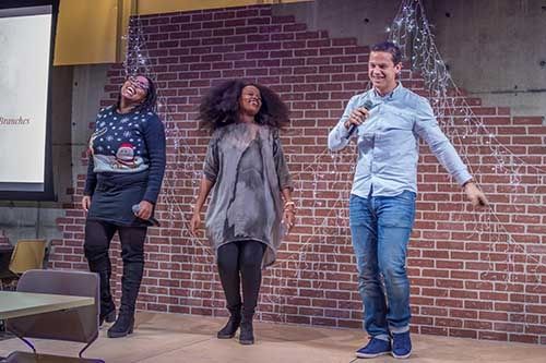 Karaoke at the Facebook office